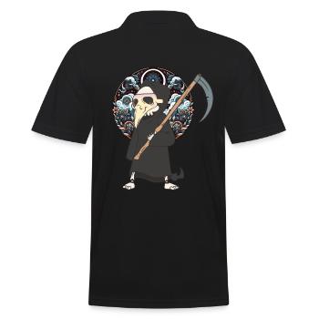 Mittelalter Sensenmann Halloween Tod - Männer Poloshirt - Schwarz - Hinten - Kai (181cm)
