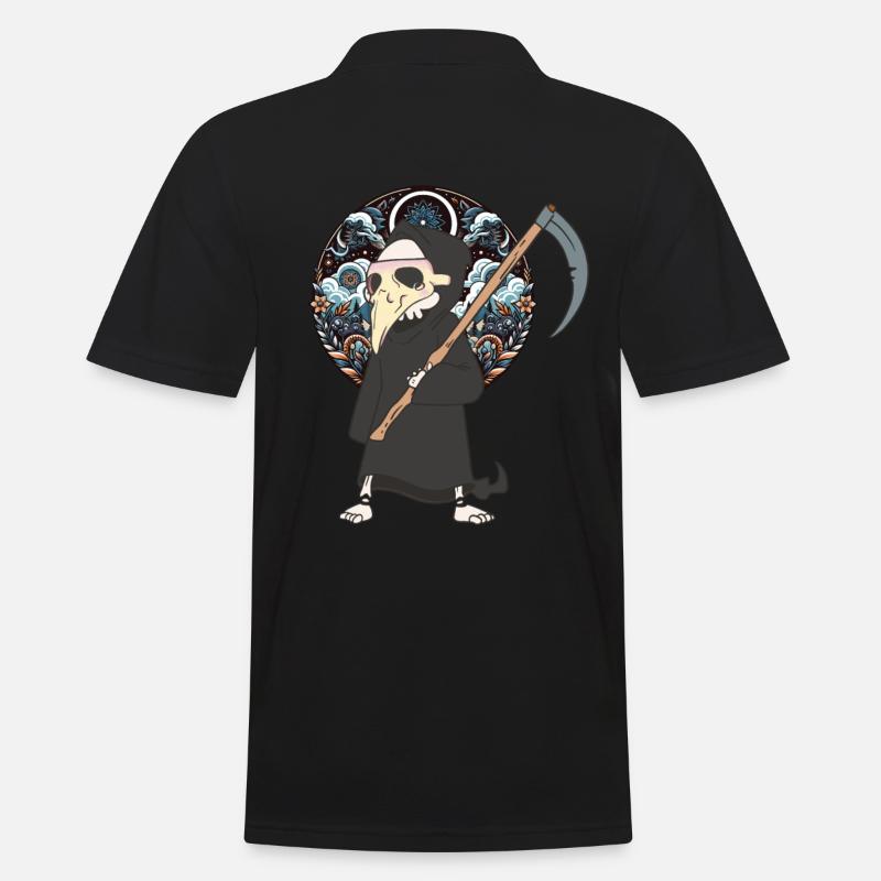 Mittelalter Sensenmann Halloween Tod - Männer Poloshirt - Schwarz