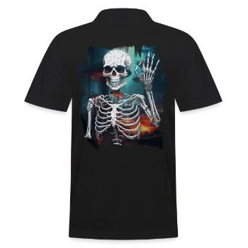 Halloween Geist Geister Naturliebhaber - Männer Poloshirt - Schwarz - Hinten - Kai (181cm)