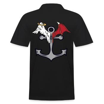 anchor seafaring heavenly devilish maritime - Men's Polo Shirt - black - Back - Kai (181cm)