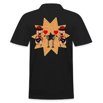 Peanut Musician Guitarist Guitarist Peanuts - Men's Polo Shirt - black - Back - Kai (181cm)