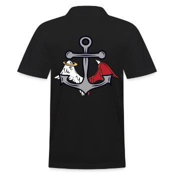 Anker Seefahrt Seemann okkult spirituell - Männer Poloshirt - Schwarz - Hinten - Kai (181cm)