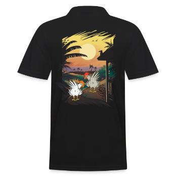 Mexico Chicken Chickens Farm Poultry Wild West - Men's Polo Shirt - black - Back - Kai (181cm)