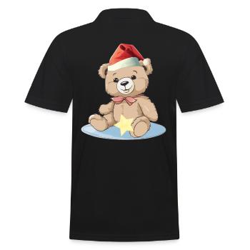 Teddy Bear, Teddy Bear, Stuffed Toy, Child, Kids - Men's Polo Shirt - black - Back - Kai (181cm)