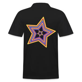 Stern Regenbogen LGBT Weihnachten Gay Pride Xmas - Männer Poloshirt - Schwarz - Hinten - Kai (181cm)