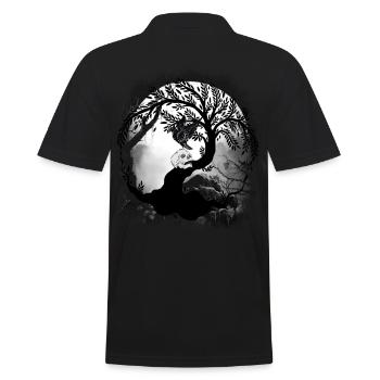 Halloween mystique corbeau corbeau animaux de la forêt - Polo Homme - noir - Dos - Kai (181cm)