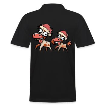 Santa Claus Santa Claus Horses Pderd Crazy - Men's Polo Shirt - black - Back - Kai (181cm)