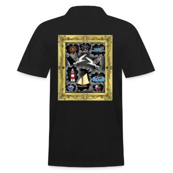 maritime sailor sailors - Men's Polo Shirt - black - Back - Kai (181cm)