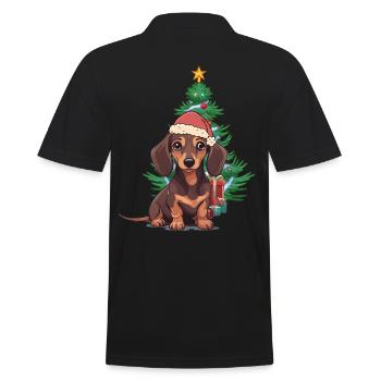 Teckel Noël Noël Noël Chien Chiens - Polo Homme - noir - Dos - Kai (181cm)