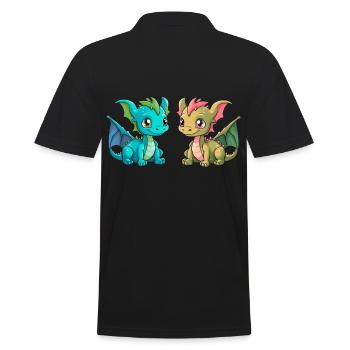 Dragon Dragon Enfant Enfants Créature Mythique Conte de fées - Polo Homme - noir - Dos - Kai (181cm)