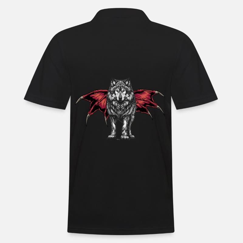 Halloween Wolf Wölfe Werwolf - Männer Poloshirt - Schwarz