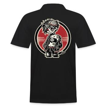 Cooles Emo-Zombie-Mädchen - Männer Poloshirt - Schwarz - Hinten - Kai (181cm)