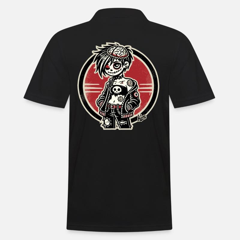 Fille zombie émo cool - Polo Homme - noir