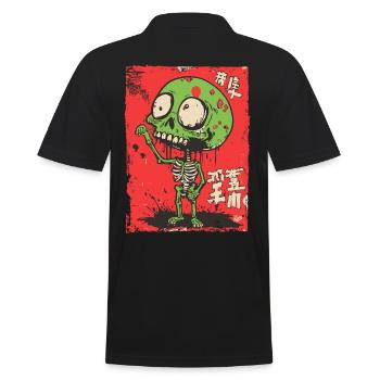Mignon squelette de zombie vert - Polo Homme - noir - Dos - Kai (181cm)