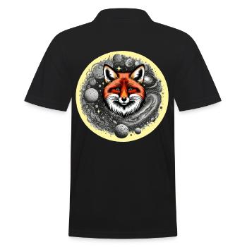 Fuchs Füchse Planeten Planet - Männer Poloshirt - Schwarz - Hinten - Kai (181cm)