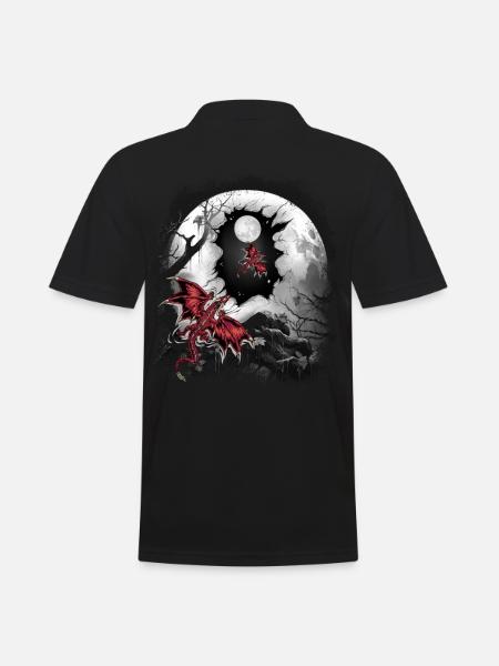 Dragon Dragon Mythical Creature Fable Fairy Tale - Men's Polo Shirt - black