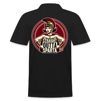 Spartaner Kriegern: Direkt aus Sparta - Männer Poloshirt - Schwarz - Hinten - Kai (181cm)