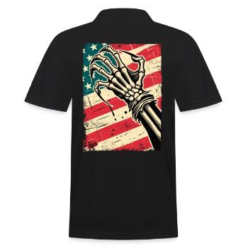 Drapeau américain et griffe du Cauchemar américain - Polo Homme - noir - Dos - Kai (181cm)