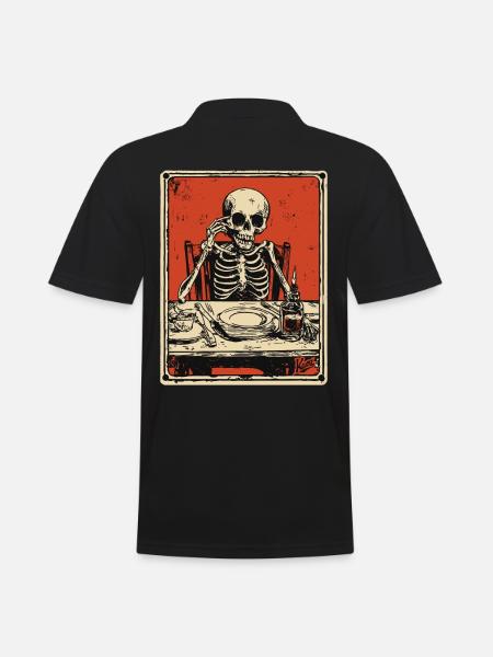 Bon Appetit Skeleton - Men's Polo Shirt - black