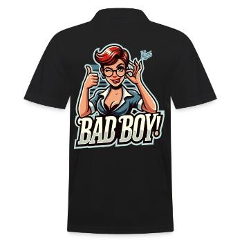 Ton professeur dit, pouce en l’air, mauvais garçon - Polo Homme - noir - Dos - Kai (181cm)