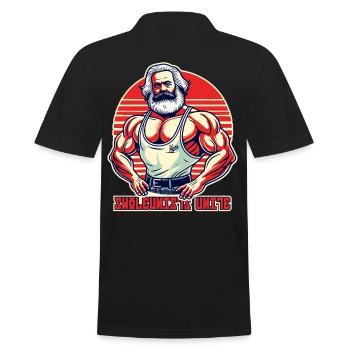 Les swoleunistes s’unissent, les bodybuilders de gym Marx - Polo Homme - noir - Dos - Kai (181cm)