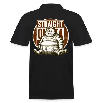 Big Cat, Out of Breath - Men's Polo Shirt - black - Back - Kai (181cm)