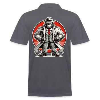 Detektiv-Gorilla - Männer Poloshirt - Anthrazit - Hinten - Nico (186cm)