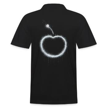Apfel - Männer Poloshirt - Schwarz - Hinten - Kai (181cm)