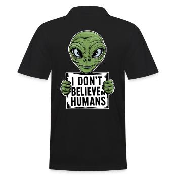 Alien I dont believe in humans - Men's Polo Shirt - black - Back - Kai (181cm)