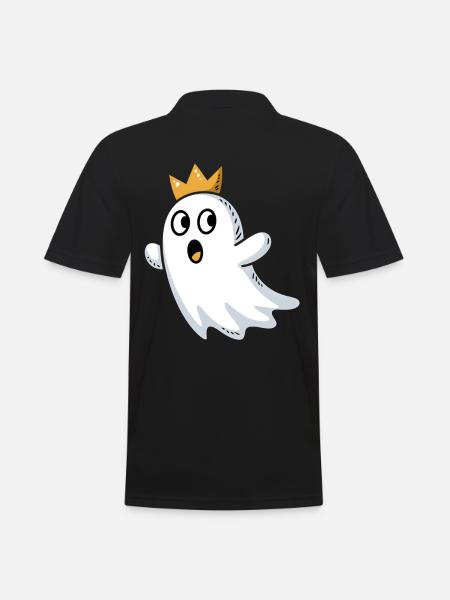 Doodle-Geist mit Krone - Männer Poloshirt - Schwarz