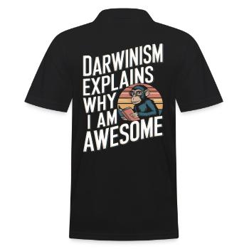 Le darwinisme explique pourquoi je suis génial - Polo Homme - noir - Dos - Kai (181cm)