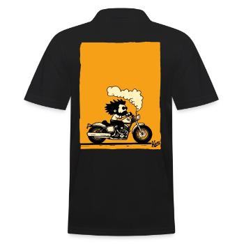 Ab auf den Highway - Motorrad Biker - Männer Poloshirt - Schwarz - Hinten - Kai (181cm)