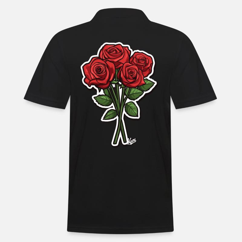 Ein Strauß Rosen - Männer Poloshirt - Schwarz