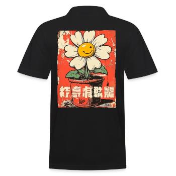 Drôle de fleur dans un pot de fleurs - Polo Homme - noir - Dos - Kai (181cm)
