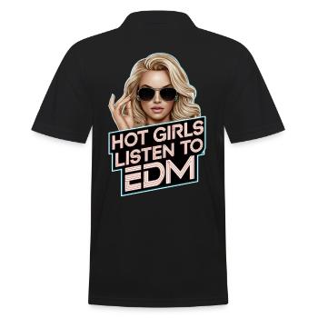 Heiße Girls hören EDM - Männer Poloshirt - Schwarz - Hinten - Kai (181cm)