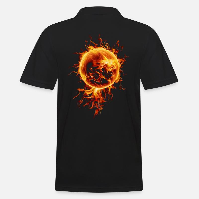 Feuerball - Männer Poloshirt - Schwarz