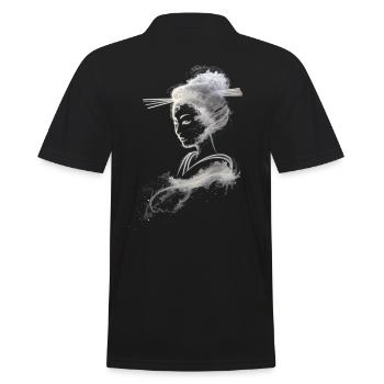 Poussière blanche Geisha - Polo Homme - noir - Dos - Kai (181cm)