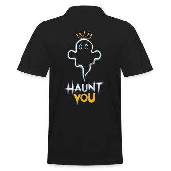 Ghost with crown haunt you - Men's Polo Shirt - black - Back - Kai (181cm)
