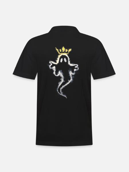 Geist mit Krone - Männer Poloshirt - Schwarz
