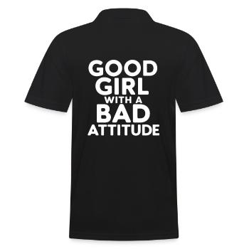 Bonne fille avec une mauvaise attitude - Polo Homme - noir - Dos - Kai (181cm)