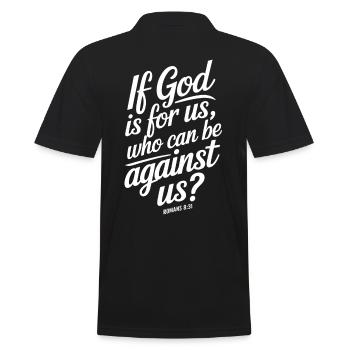 Si Dieu est pour nous, qui peut être contre nous Romains 8:31 - Polo Homme - noir - Dos - Kai (181cm)