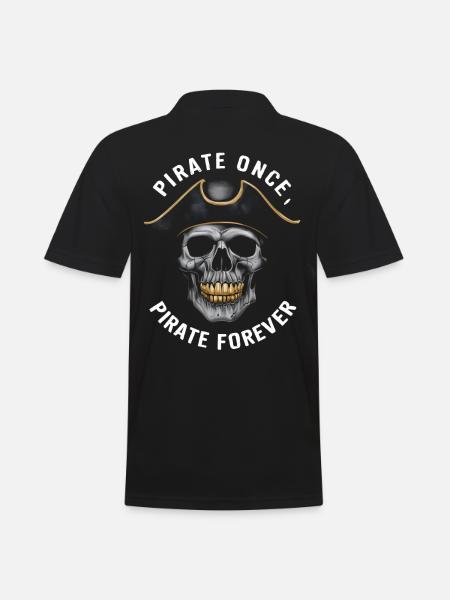Pirate once pirate forever Skull - Men's Polo Shirt - black