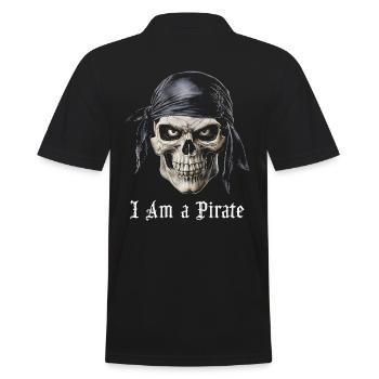 skull i am a pirate with eyes - Men's Polo Shirt - black - Back - Kai (181cm)
