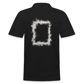white rectangle - Men's Polo Shirt - black - Back - Kai (181cm)