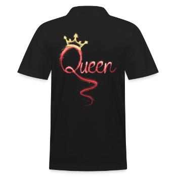 queen with crown - Men's Polo Shirt - black - Back - Kai (181cm)