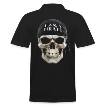 skull i am a pirate bandana - Men's Polo Shirt - black - Back - Kai (181cm)