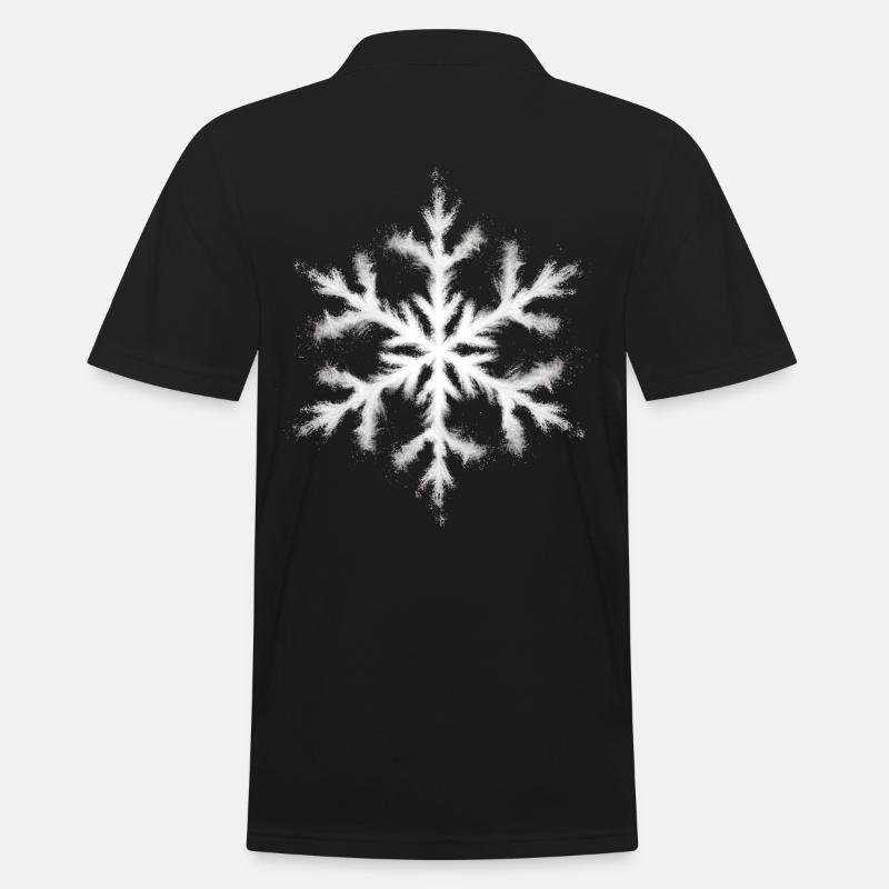 Schneeflocke - Männer Poloshirt - Schwarz