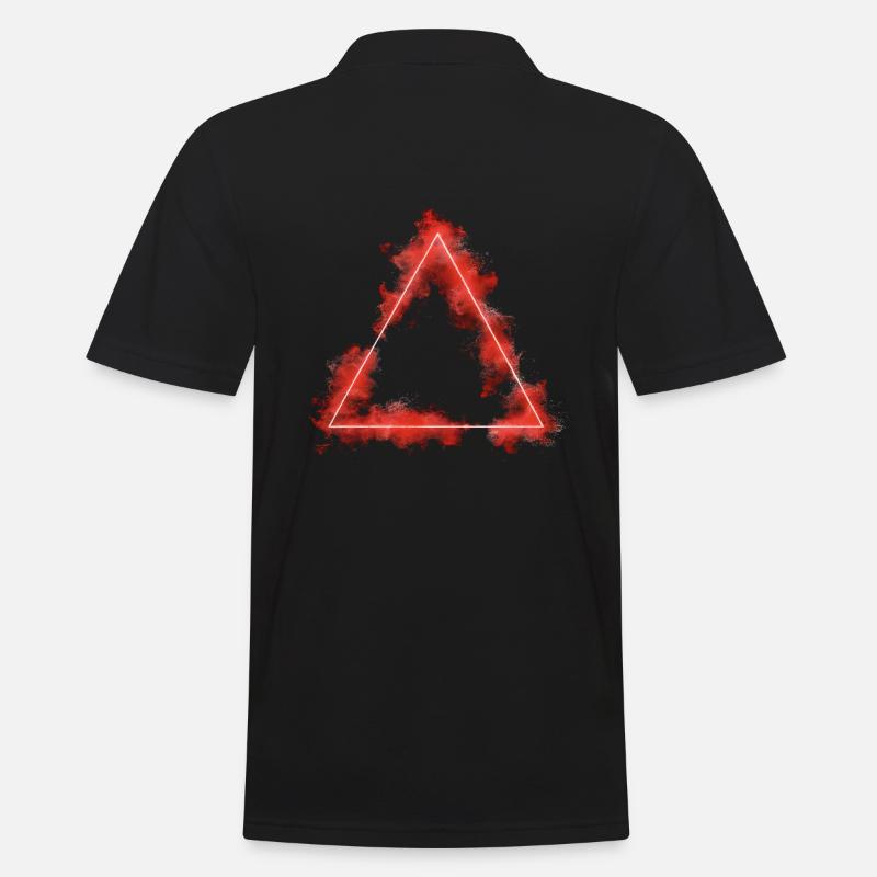 rotes Dreieck - Männer Poloshirt - Schwarz