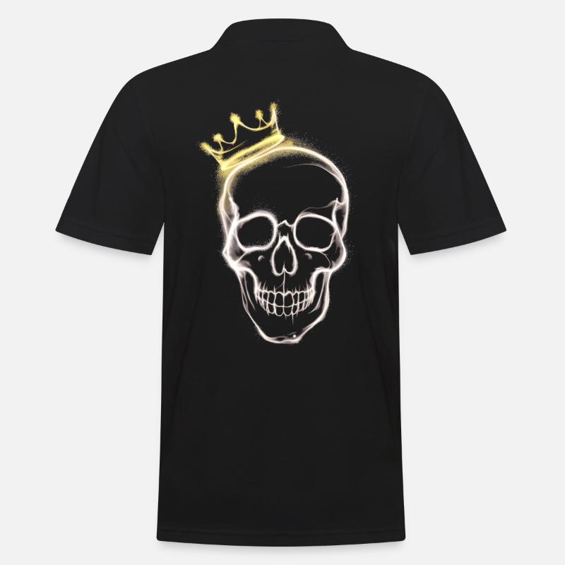 Schädel mit Krone - Männer Poloshirt - Schwarz