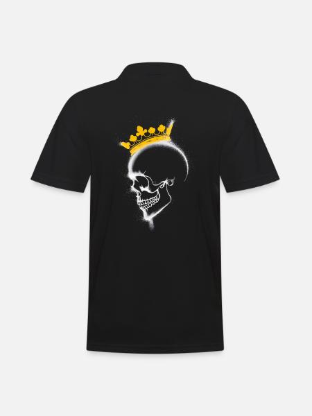 side view skull with crown - Men's Polo Shirt - black